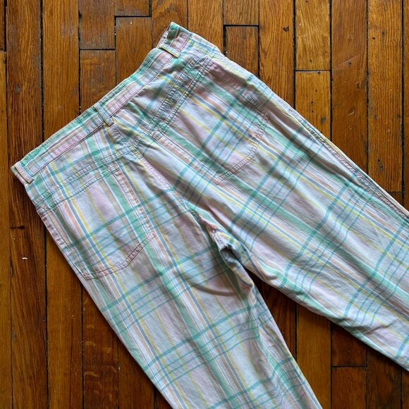 Vintage 90s Ralph Lauren Polo Golf‎ Plaid Pants Women Size 8 White Green Pink - Picture 6 of 6